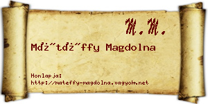 Mátéffy Magdolna névjegykártya
