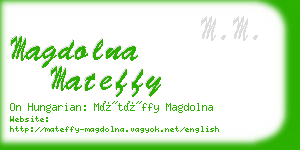 magdolna mateffy business card